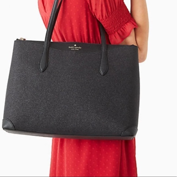 🆕 KATE SPADE | Black Shimmy Glitter Purse Tote - Picture 5 of 7
